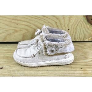 Hey Dude Shoes Womens 6 Brown Wendy Britt Boho Faux Fur Ankle Boots Slip On